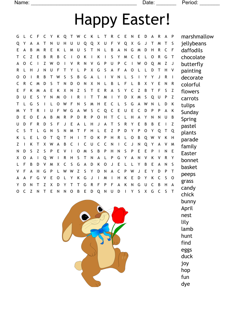 Easter Word Search WordMint