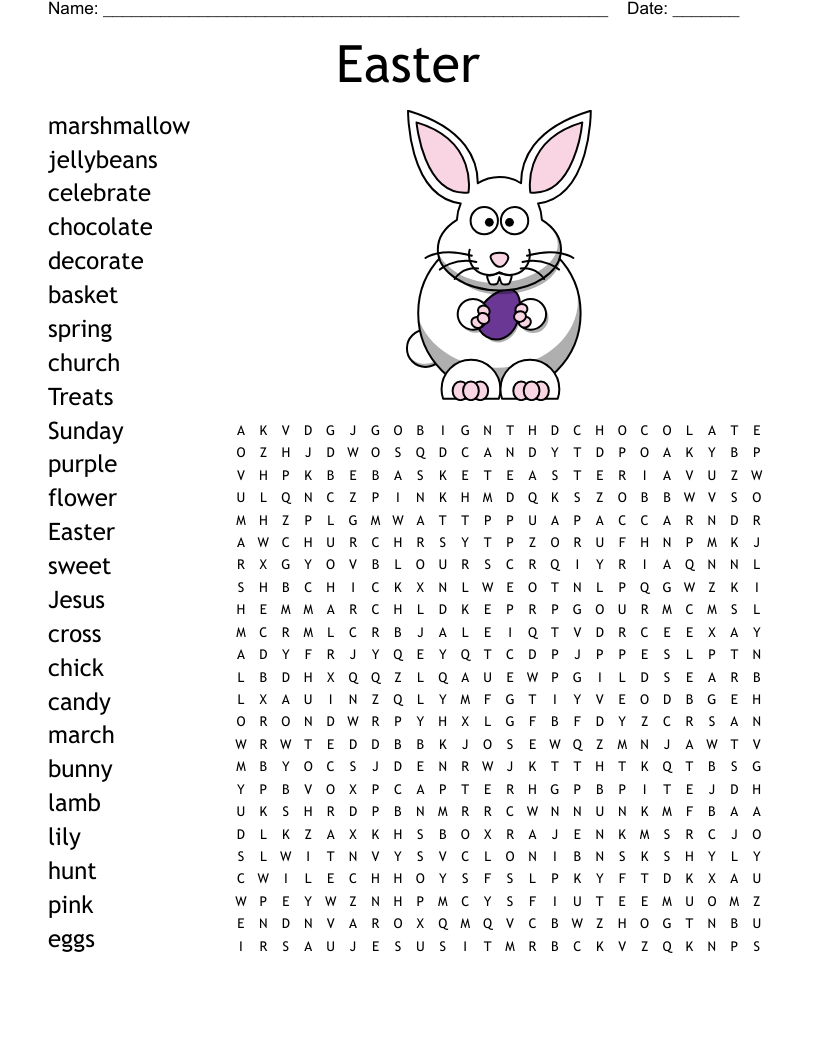 Easter Word Search WordMint