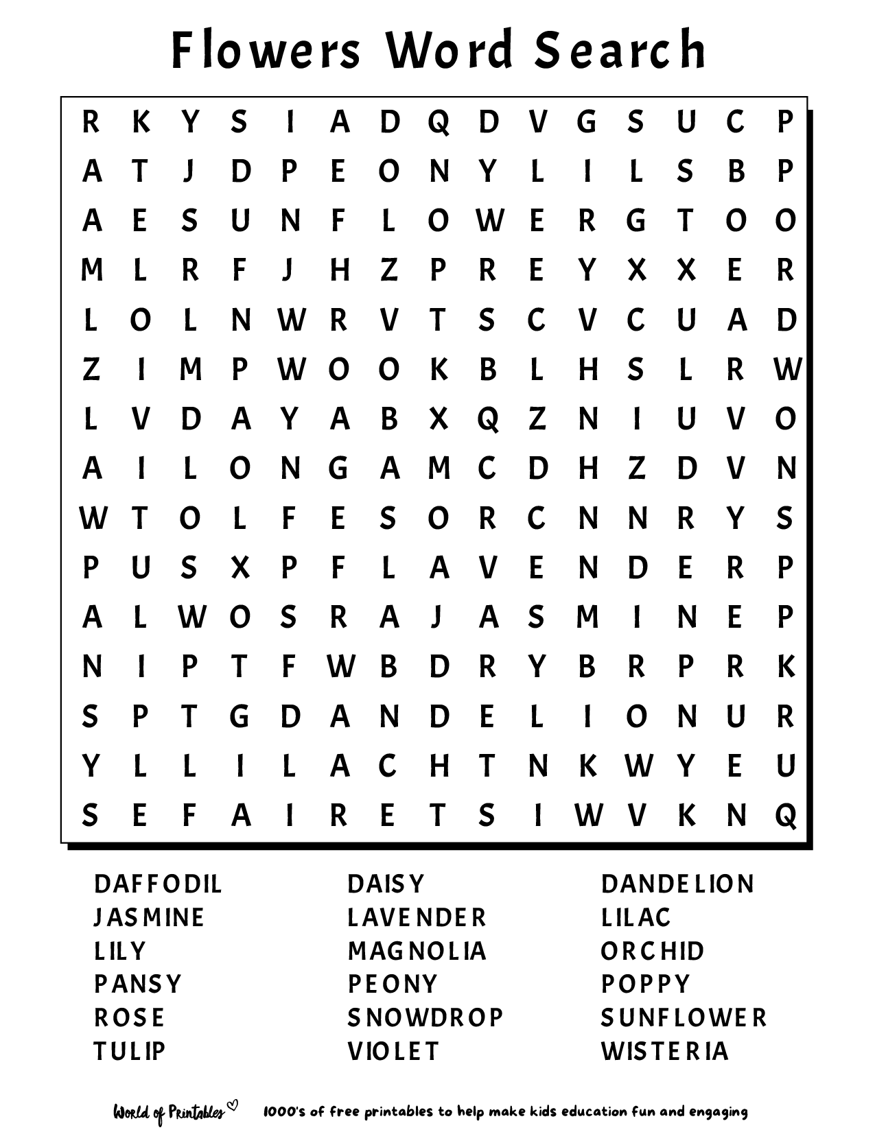 Easy Word Search 2025 Printable Easy Word Search 2025 Printable