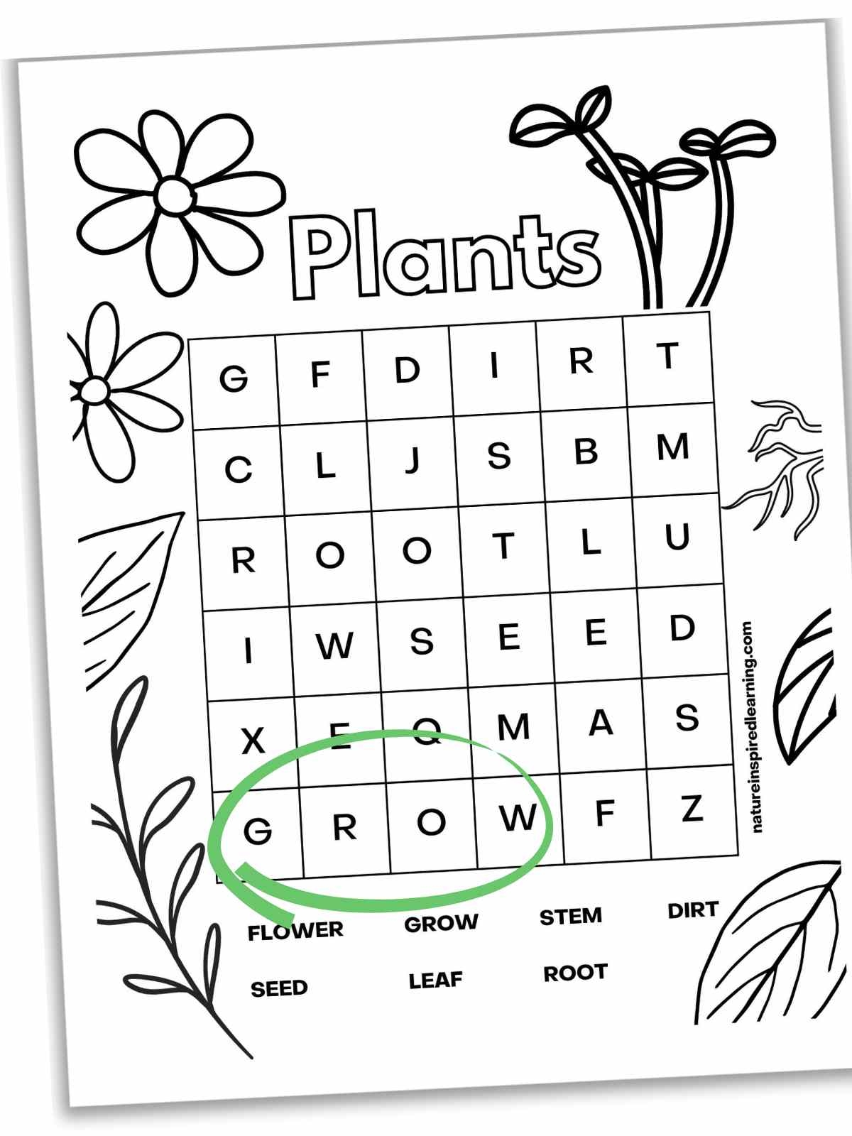 Free Printable Word Search Nature