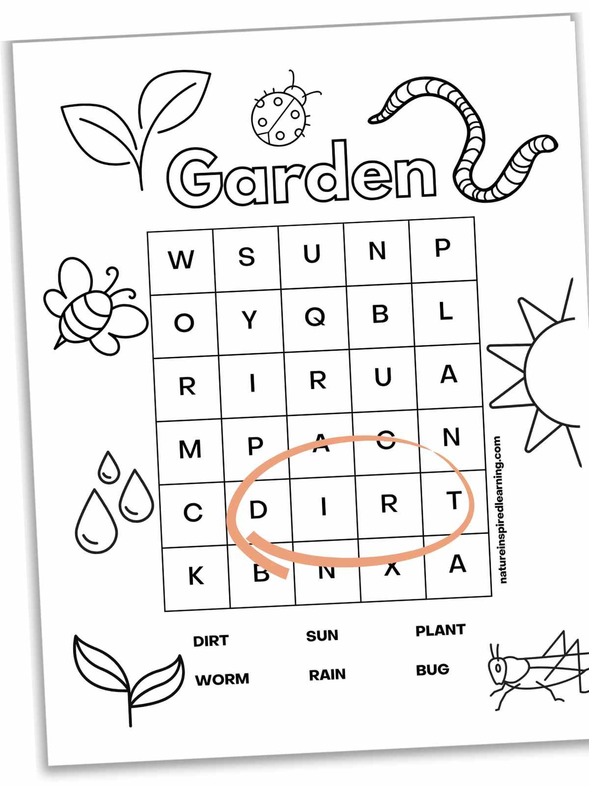 Printable Pre K Word Search