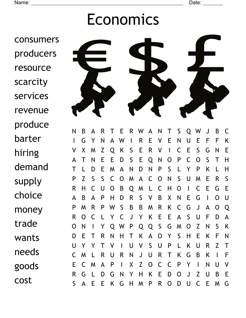 Economics Word Search WordMint