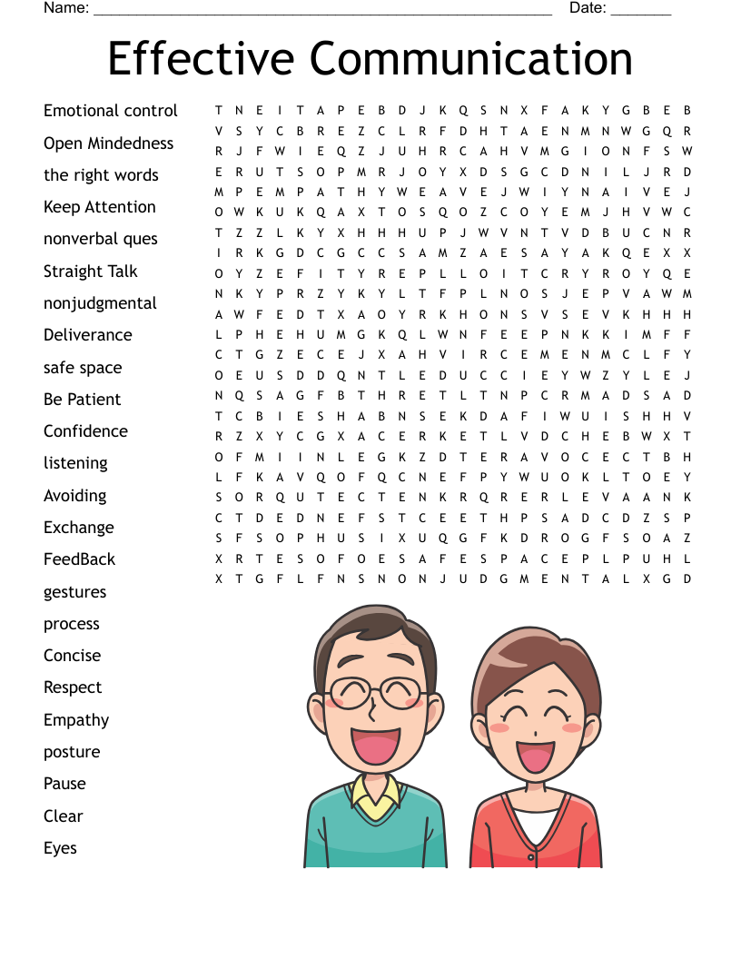 Effective Communication Word Search WordMint