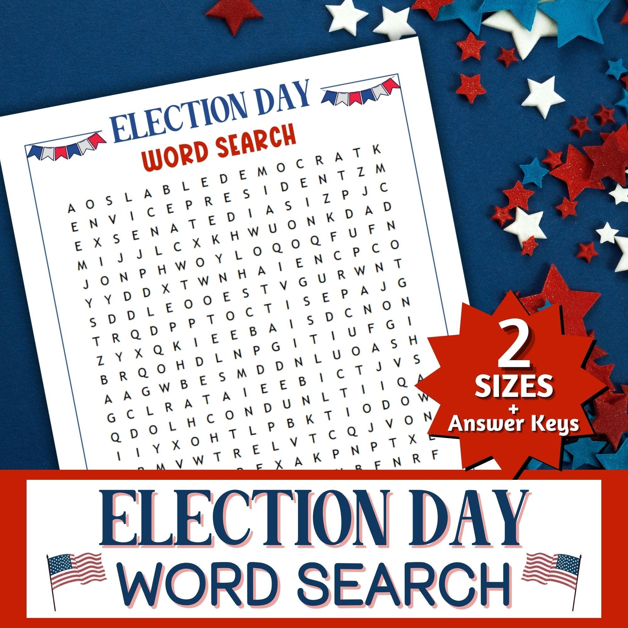 Election Word Search Etsy