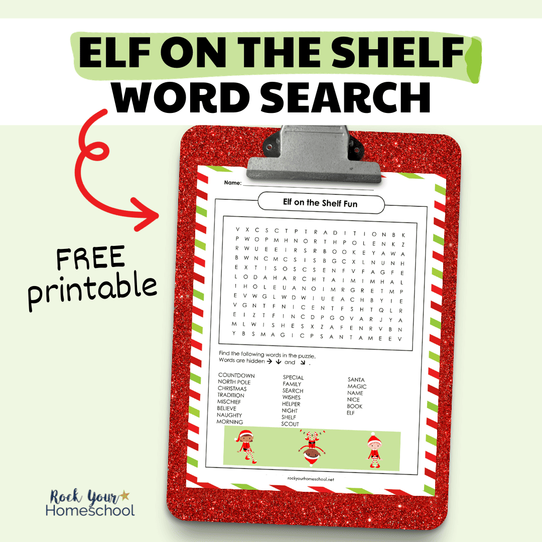 Elf On Shelf Word Search Rock Your Homeschool