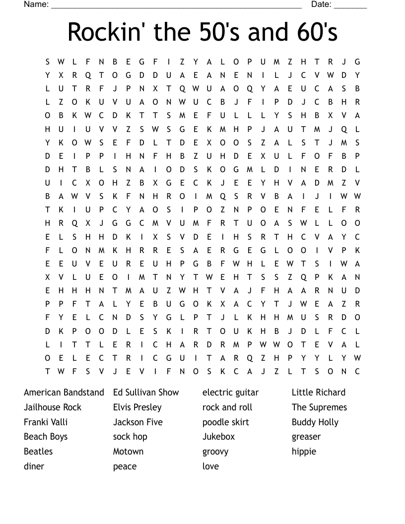 Elvis Word Search WordMint