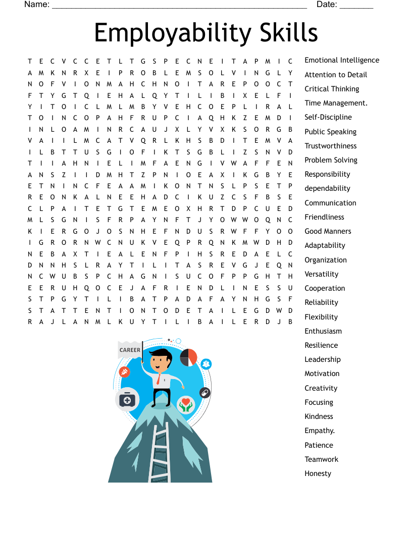 Employability Skills Word Search WordMint
