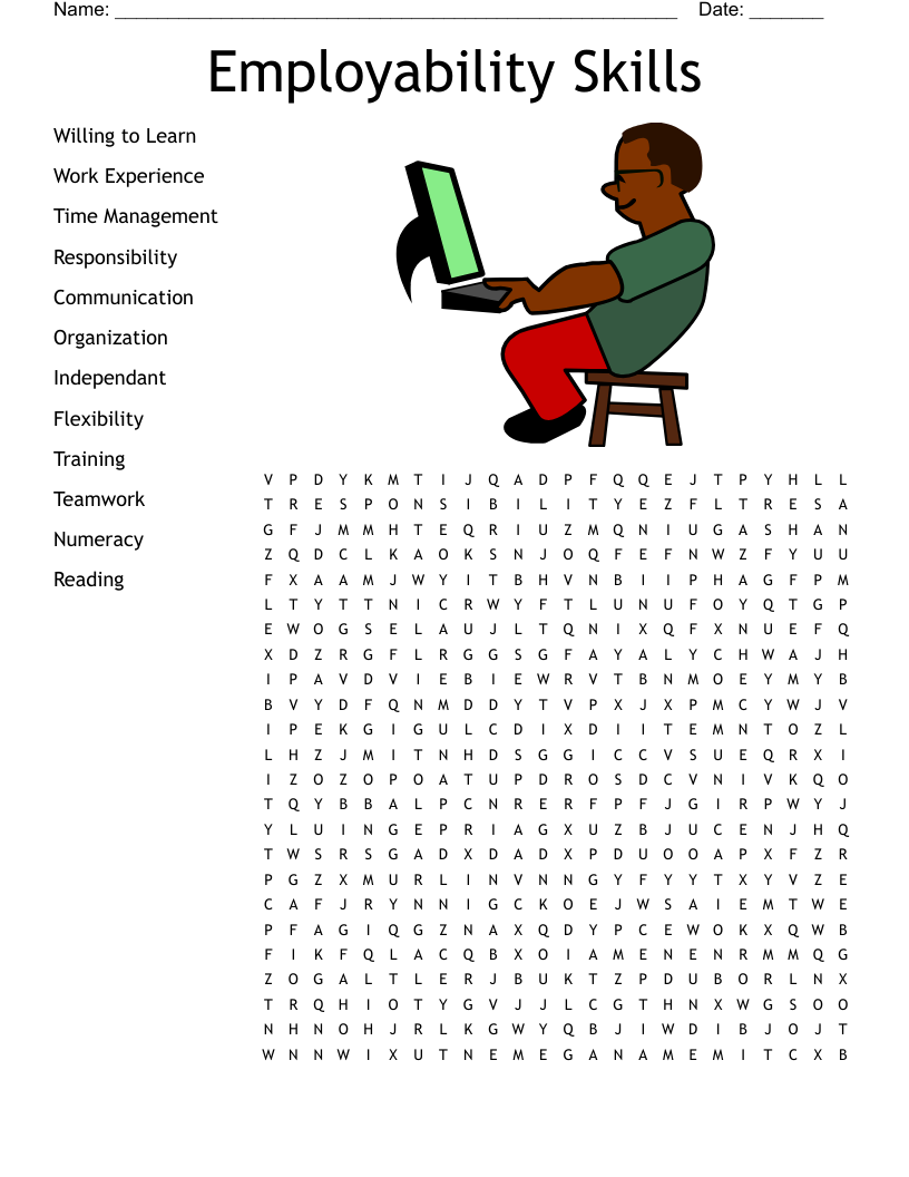 Printable Employability Word Search