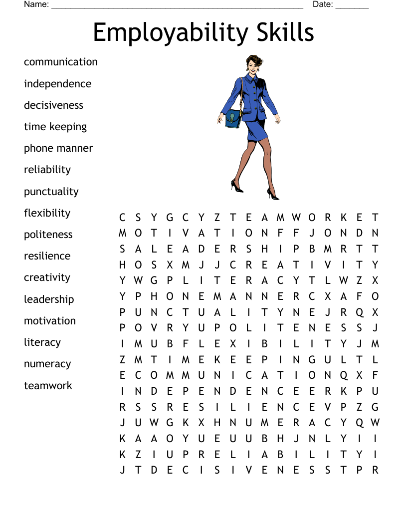 Employability Skills Word Search WordMint