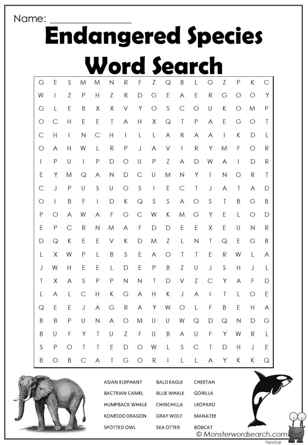 Animal Classification Word Search Printable