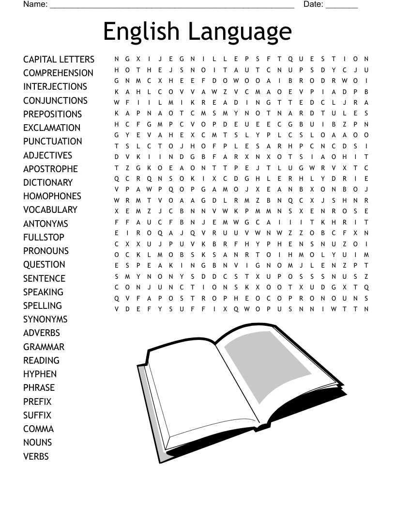 English Language Word Search WordMint