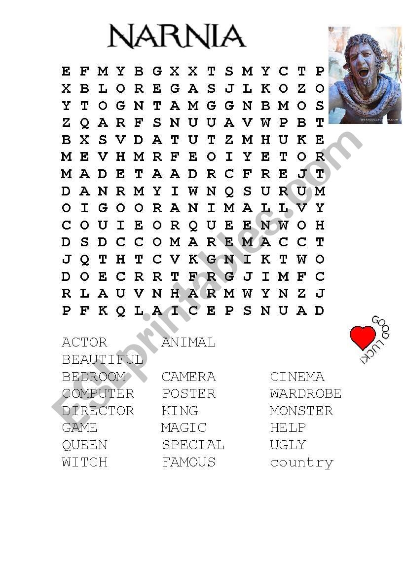 Narnia Word Search Printable