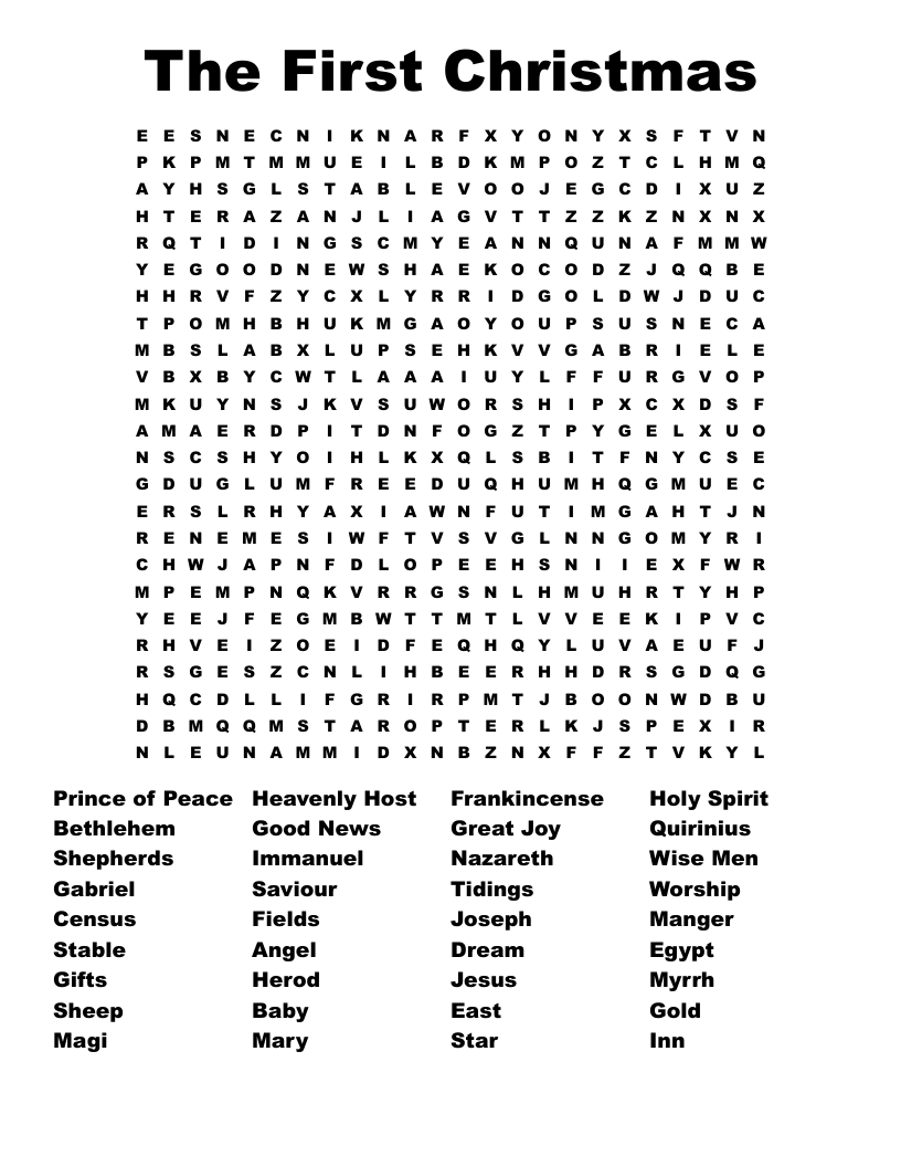 Epiphany Word Search WordMint