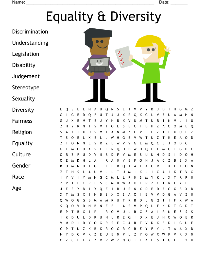 Equity In Conduct Printable Word Search