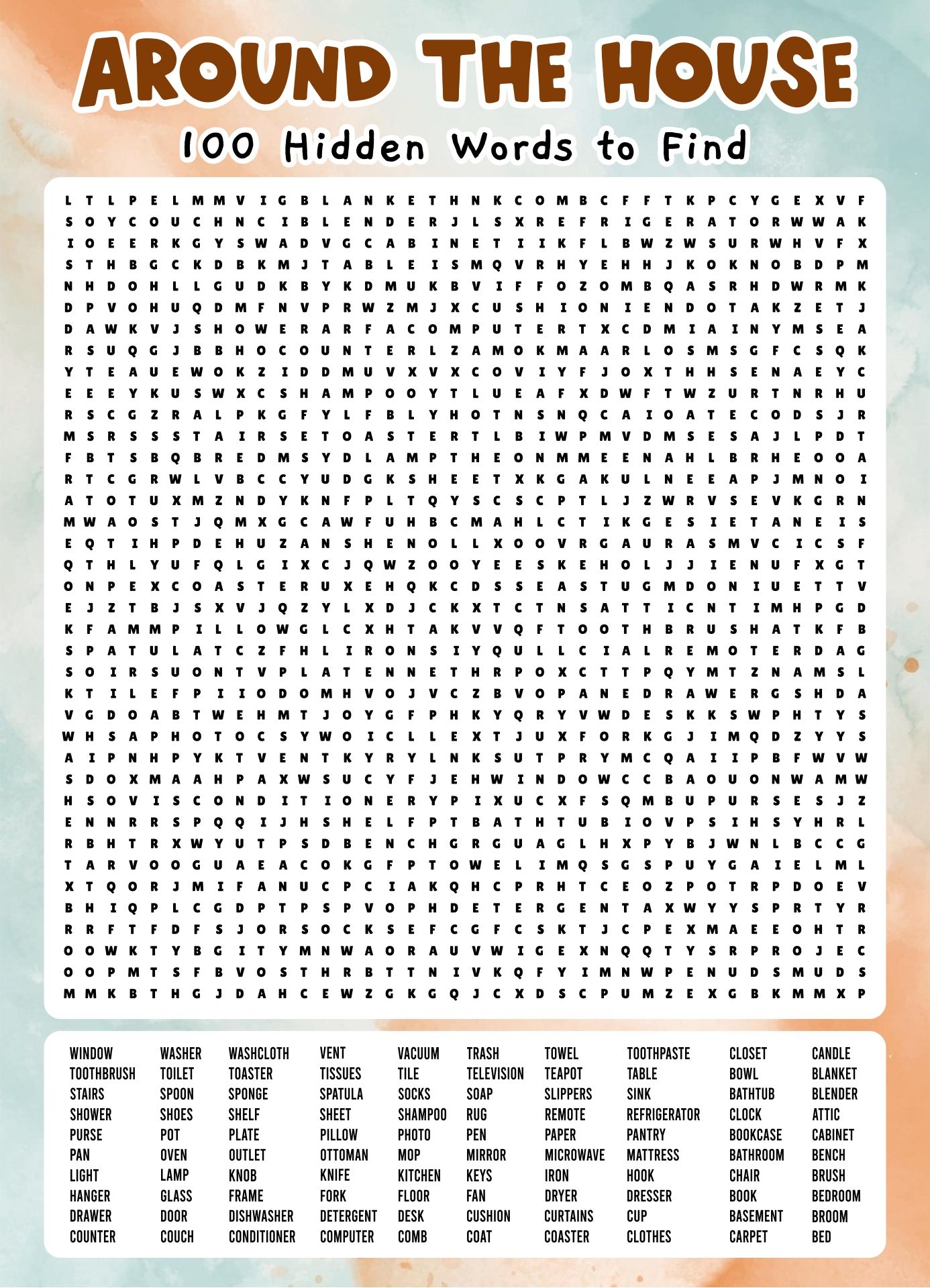 Extremely Hard Word Search Printable