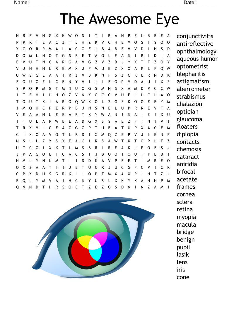 EYES Word Search WordMint