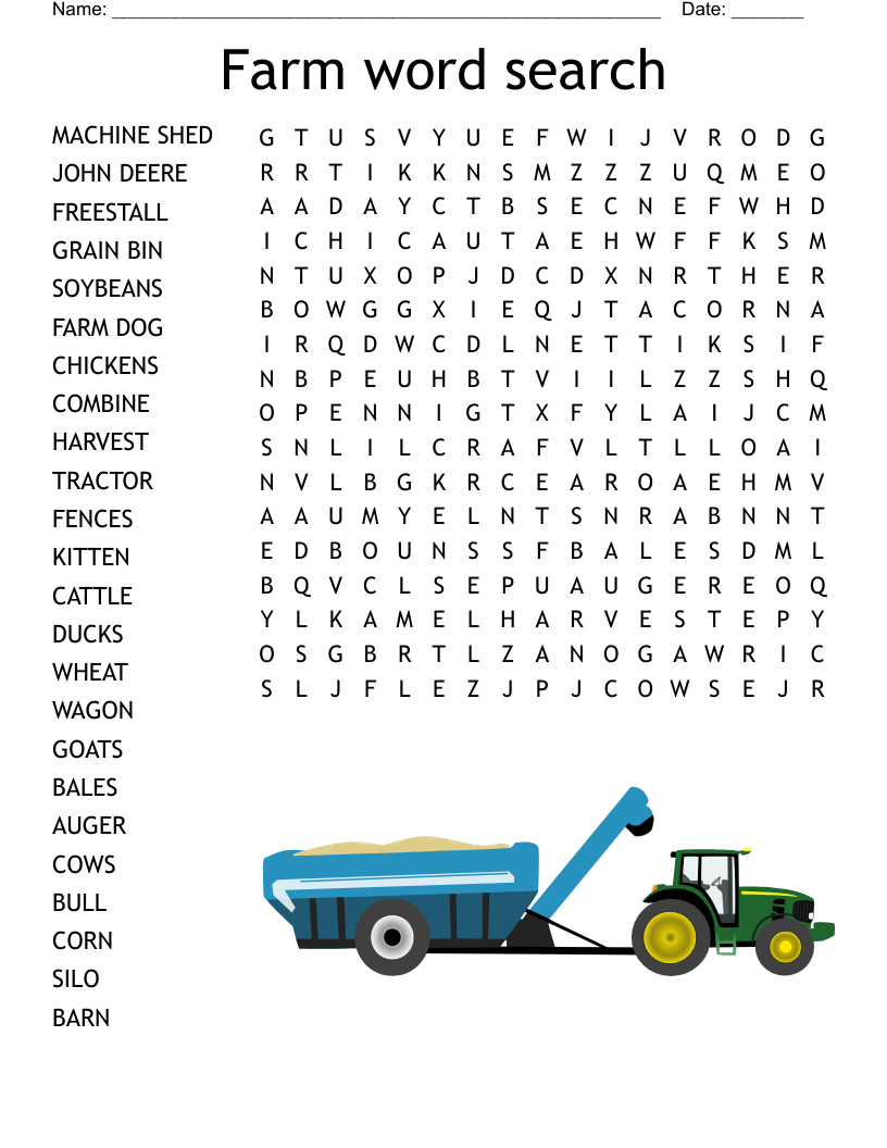 Farm Word Search WordMint