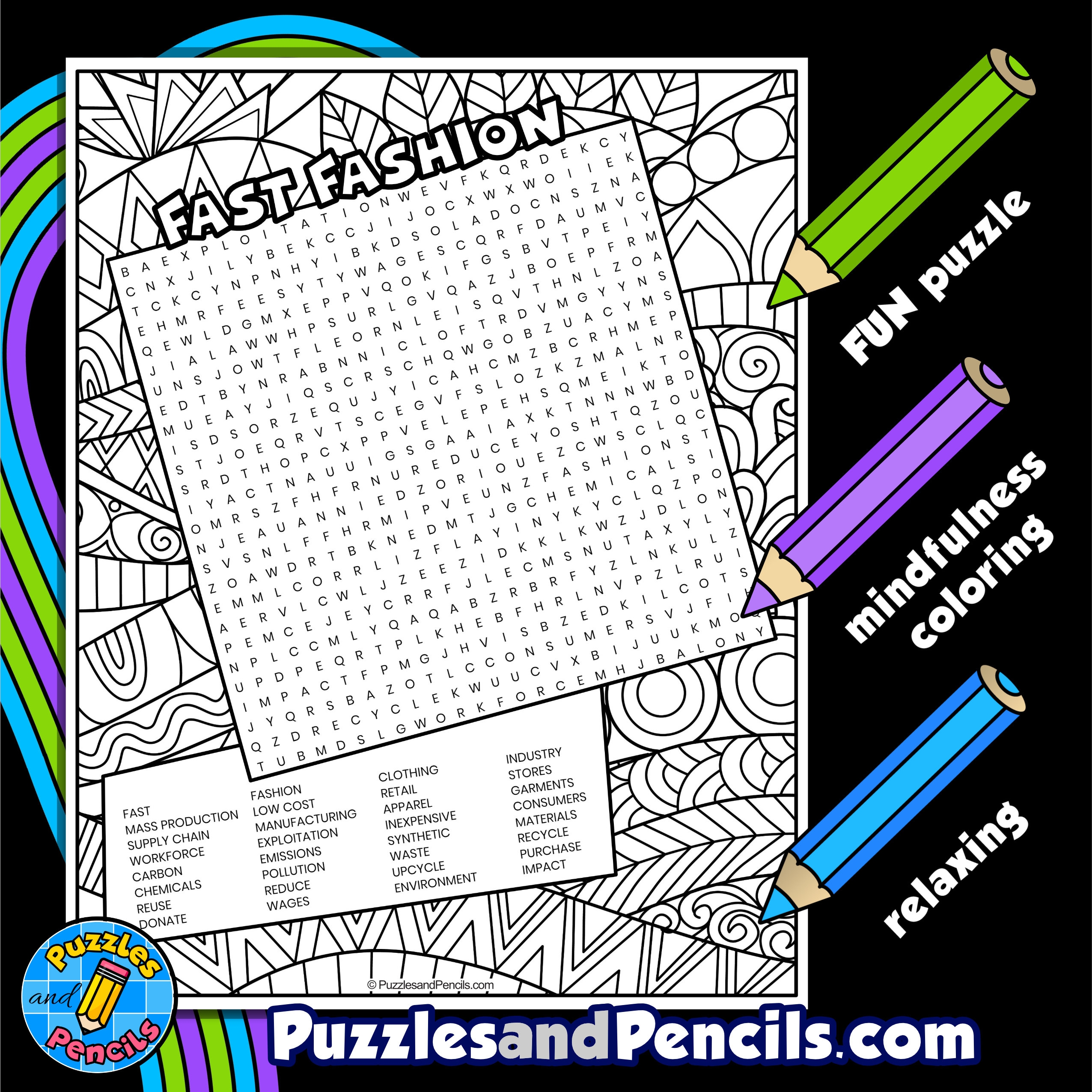 Fashion Word Search Puzzles Printable