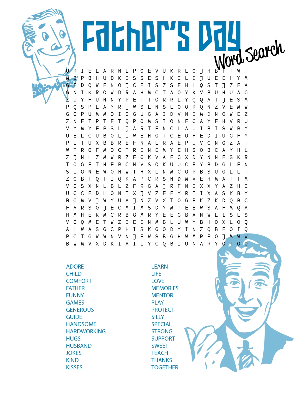 Father's Day Word Search Printable