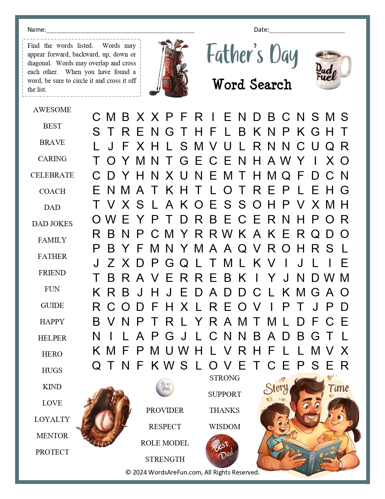 Father s Day Word Searches