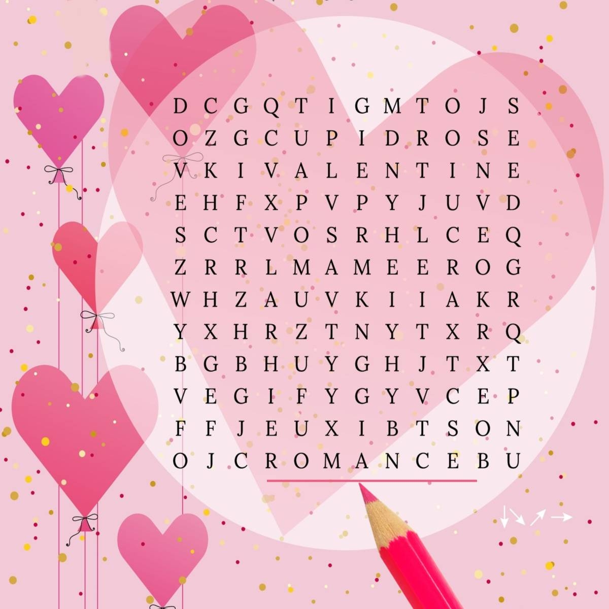 Printable February Word Search