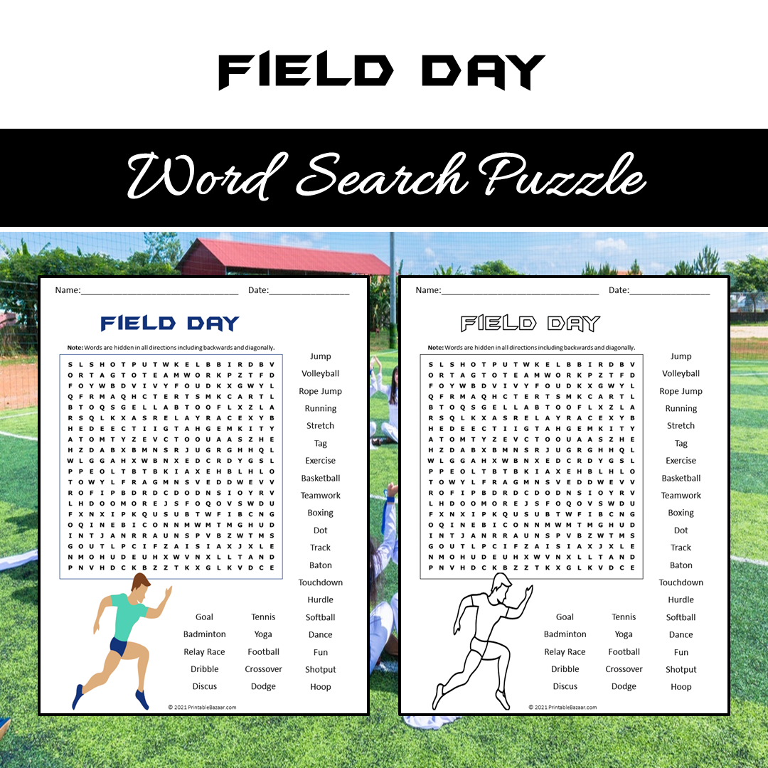 Field Day Word Search Printable Field Day Word Search Printable