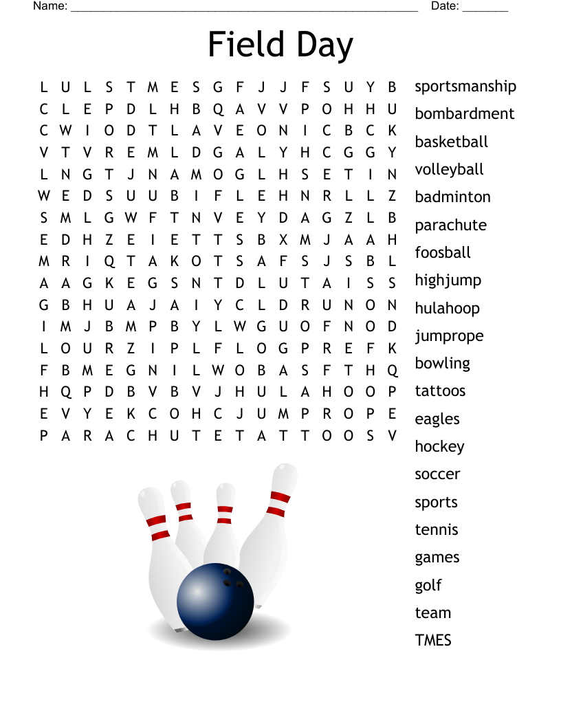 Field Day Word Search WordMint Field Day Word Search WordMint