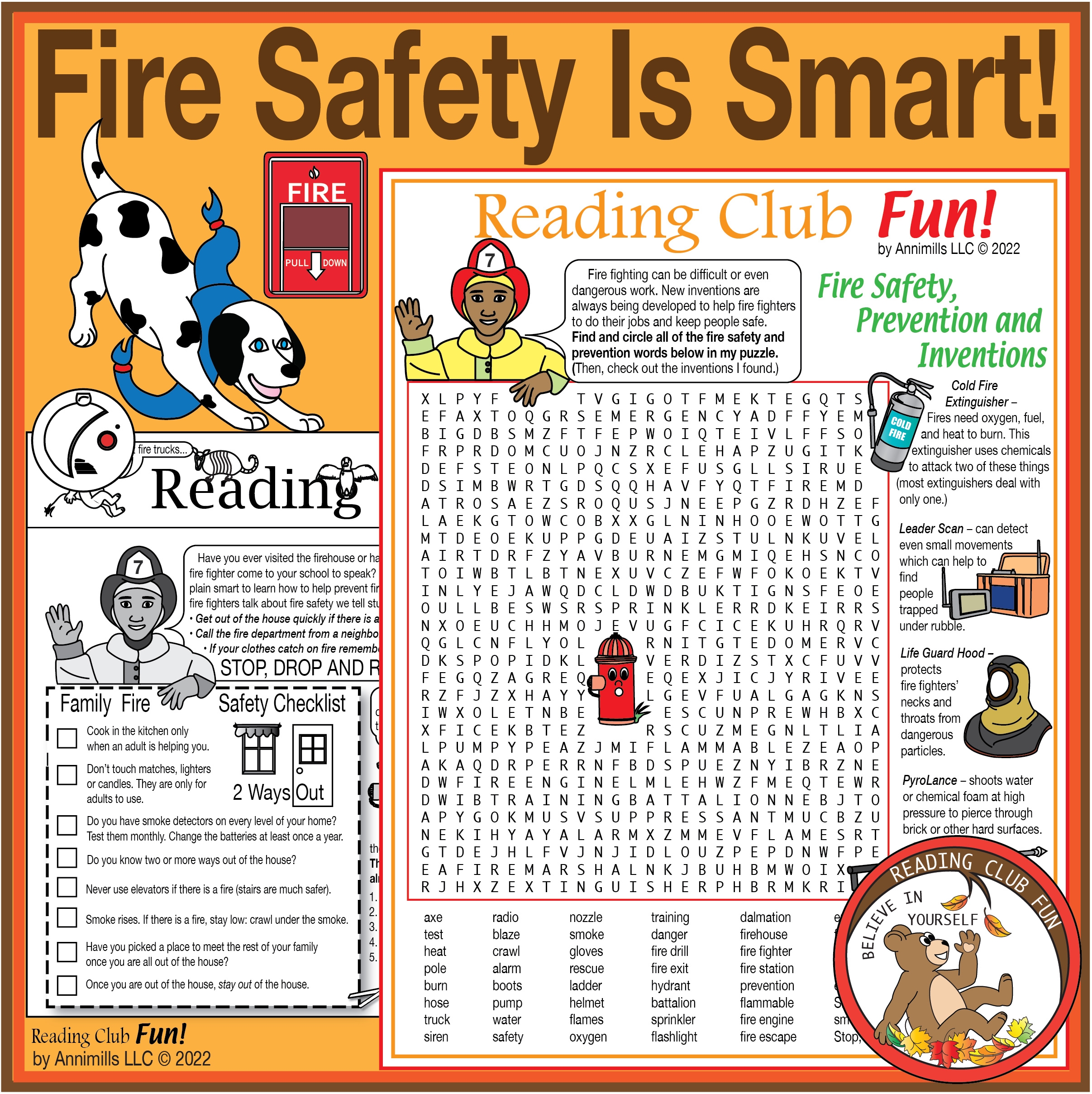 Free Printable Fire Safety Word Search