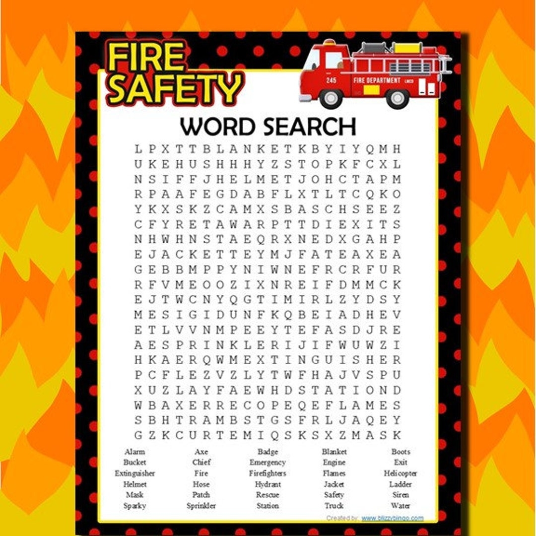 Wild Fires Word Search Printable