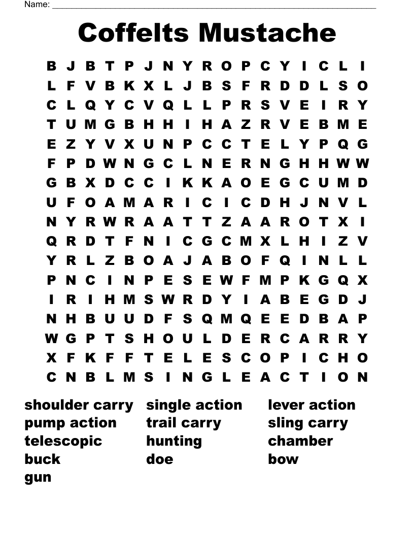 Fishing U0026 Hunting Word Search WordMint