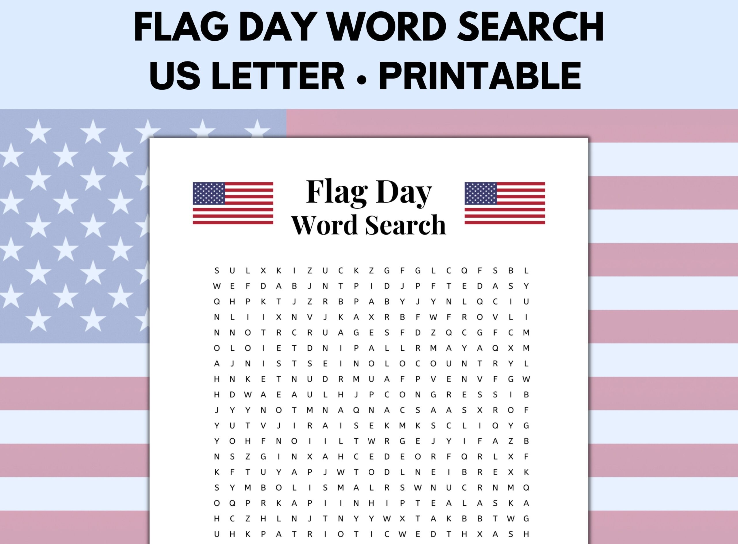 Flag Day Word Search Flag Day Printable Flag Day Activities Word Search Printable Patriotic Games Etsy Australia