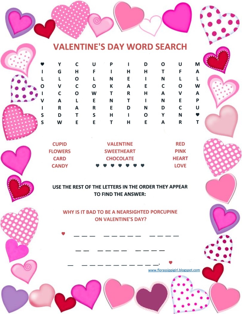 Free February Word Search Printable