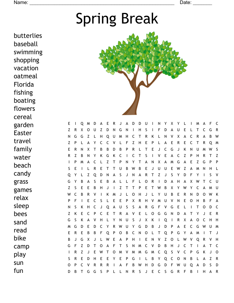 Florida Vacation Word Search WordMint