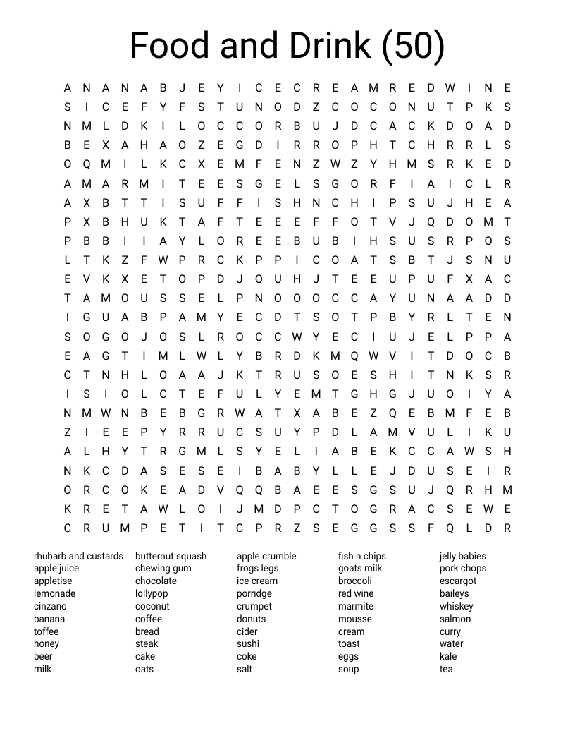 Search A Words Printable