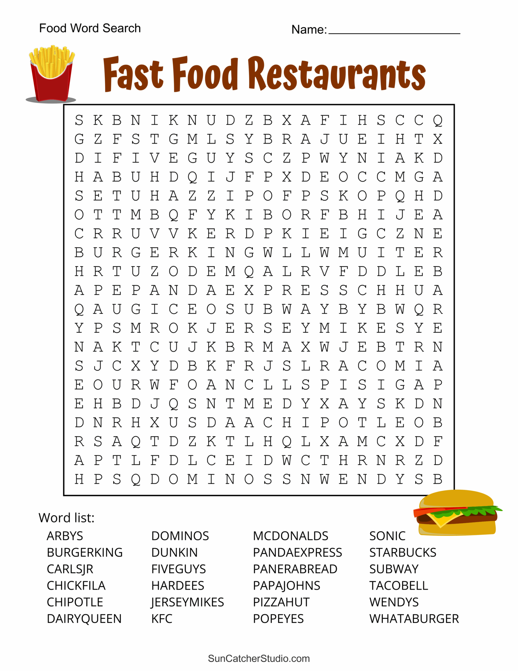 High School Word Search Printable