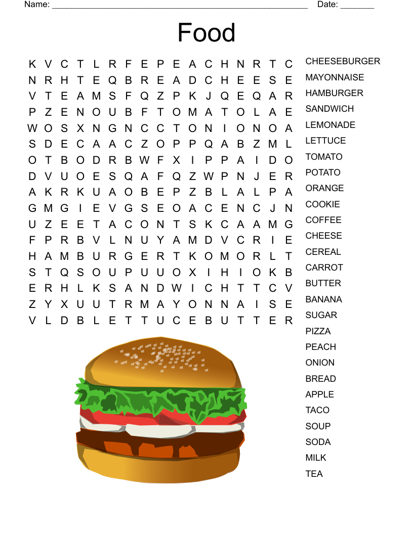 Food Word Search WordMint Food Word Search WordMint