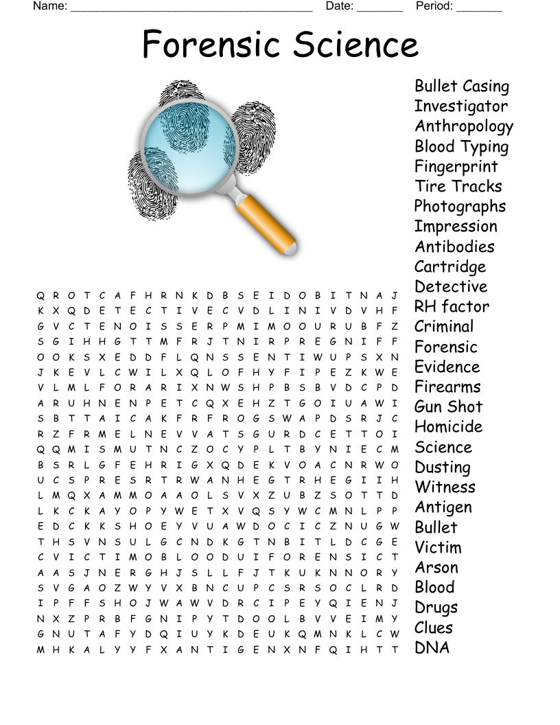 Forensic Science Word Search WordMint Forensic Science Word Search WordMint