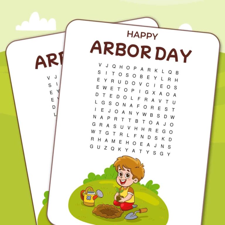 Free Arbor Day Word Search Printables Celebrate Nature Artsy 