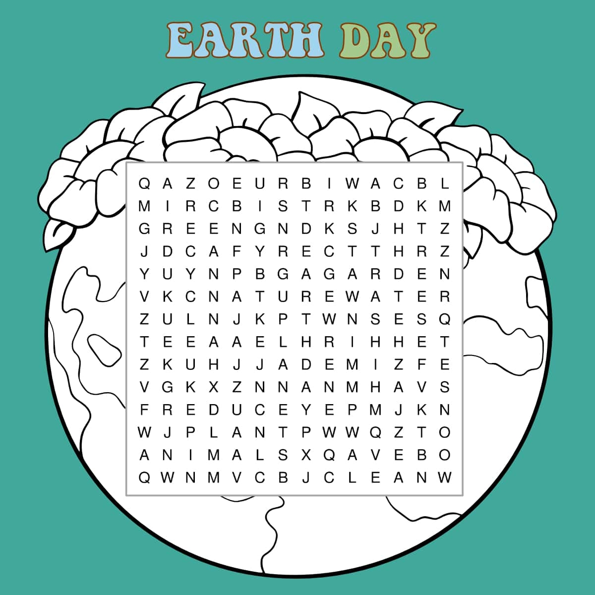 Printable Word Search For Earth Day
