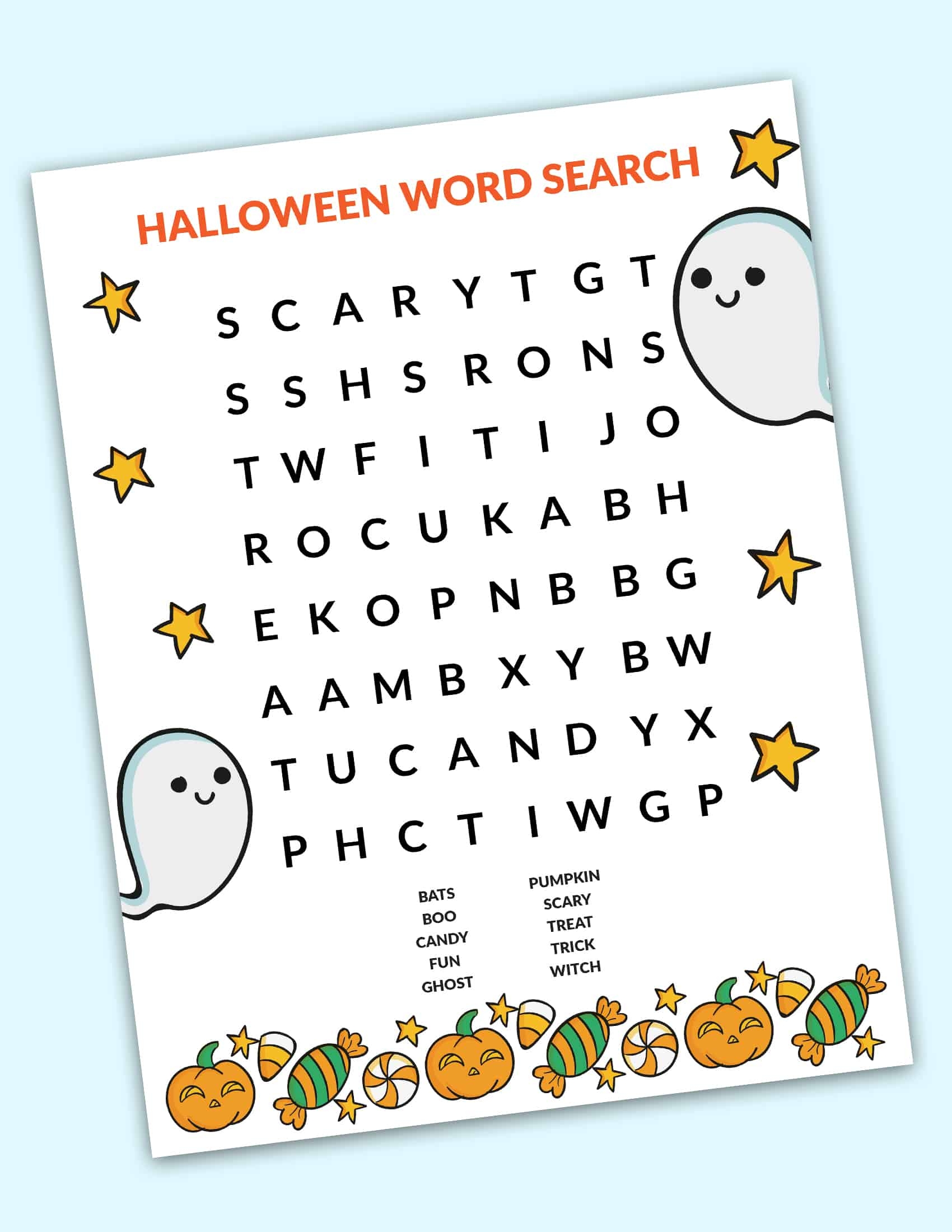 Easy Halloween Word Search Puzzles Printable