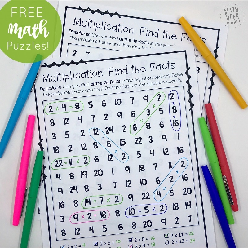 Math Multiplication Word Search Printable Math Multiplication Word Search Printable