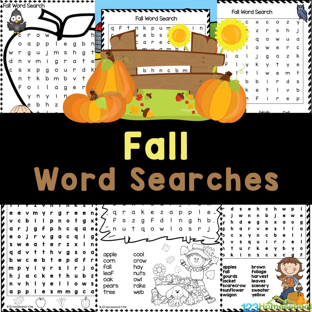 Fall Printable Word Searches Pdf