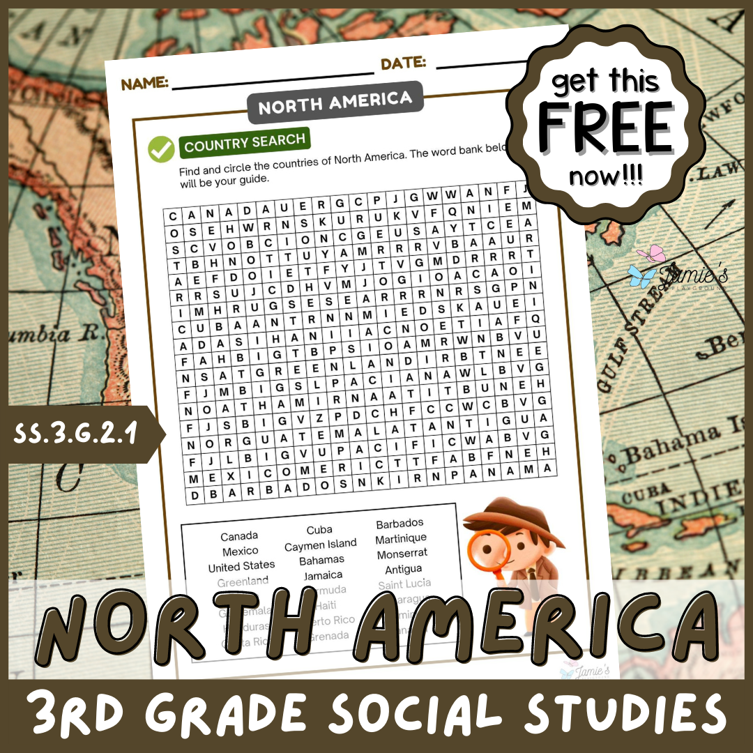 FREE Geography Word Search Social Studies Classful