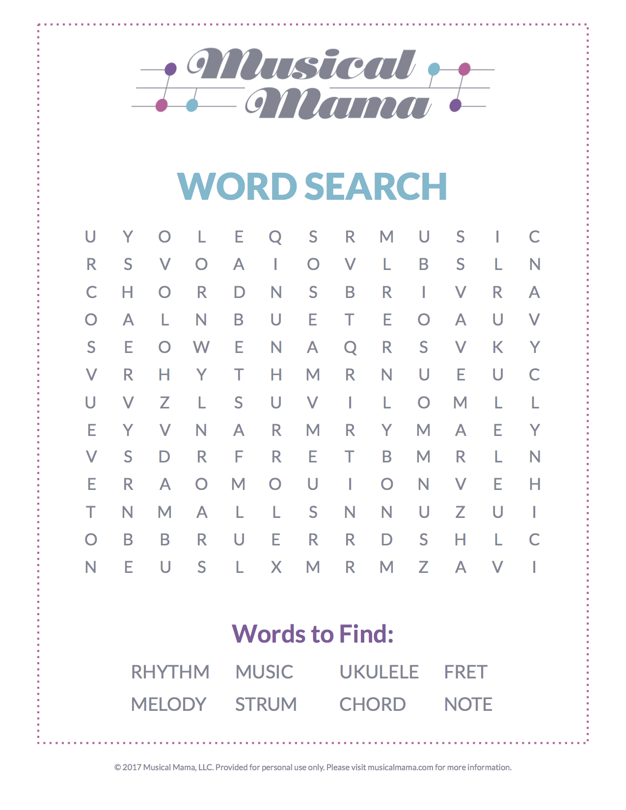 Free Printable Word Searches Music Free Printable Word Searches Music