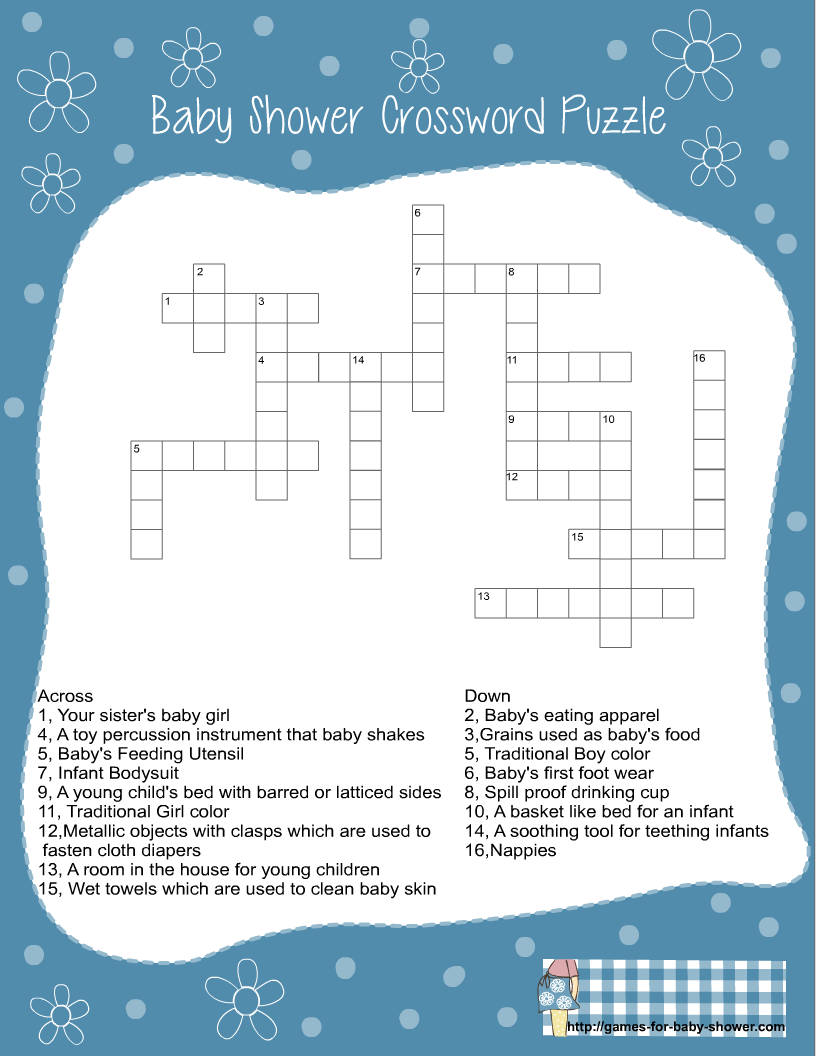 Baby Shower Word Search Puzzle Printable