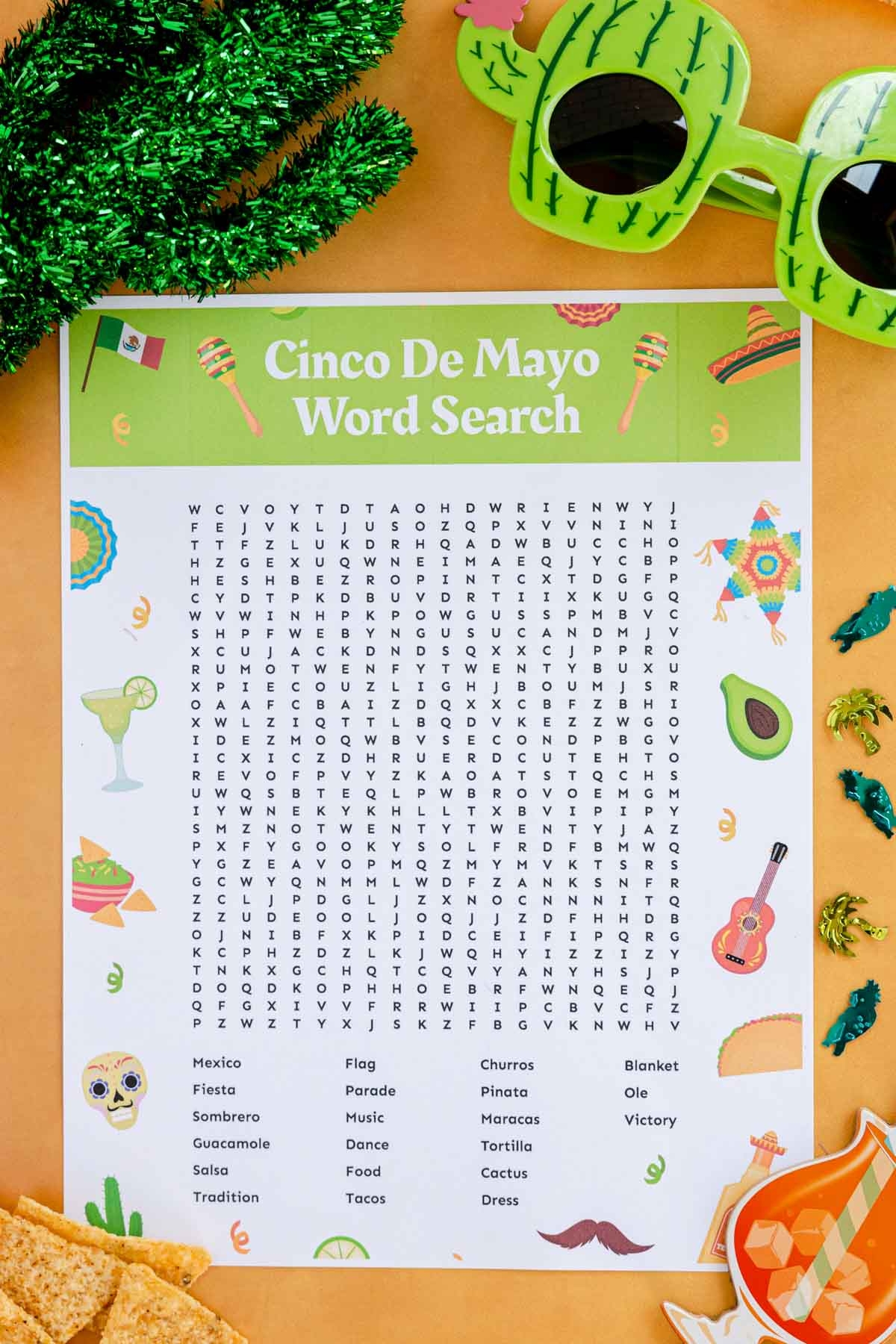 Free Printable Cinco De Mayo Word Search Puzzle Play Party Plan