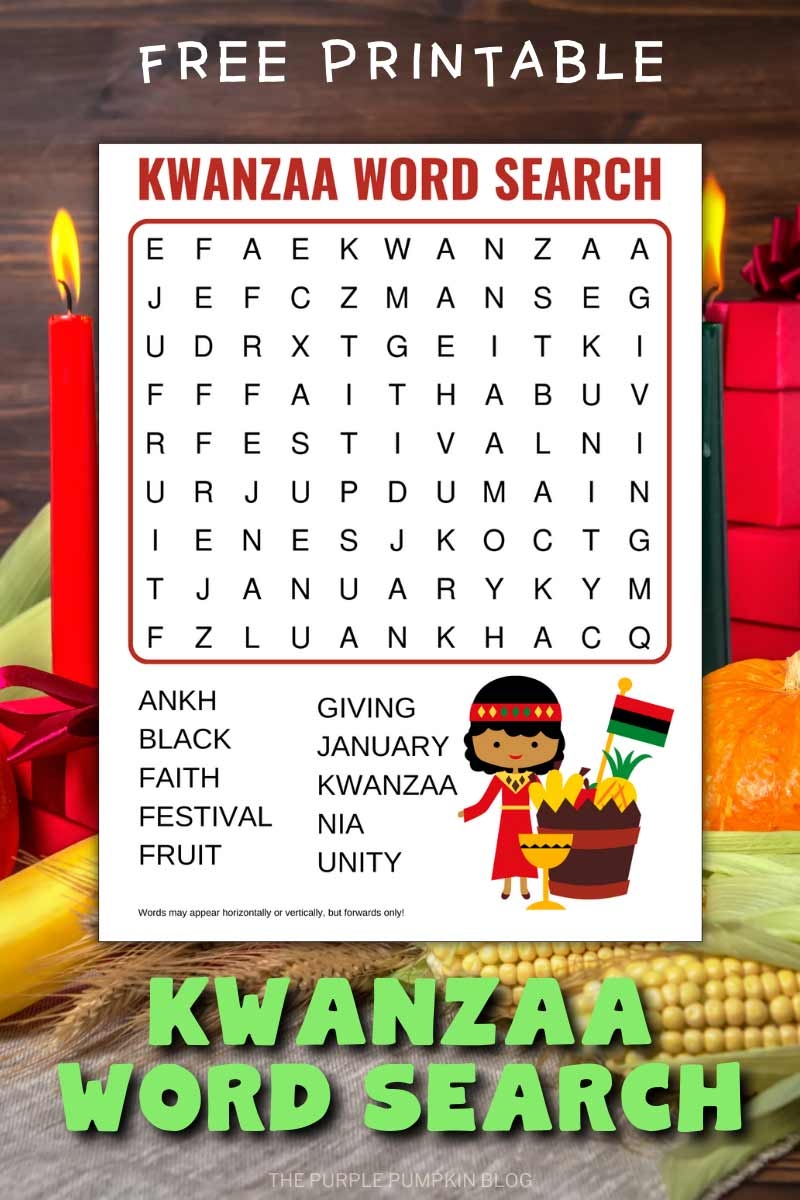 Free Printable Kwanzaa Word Search Puzzles
