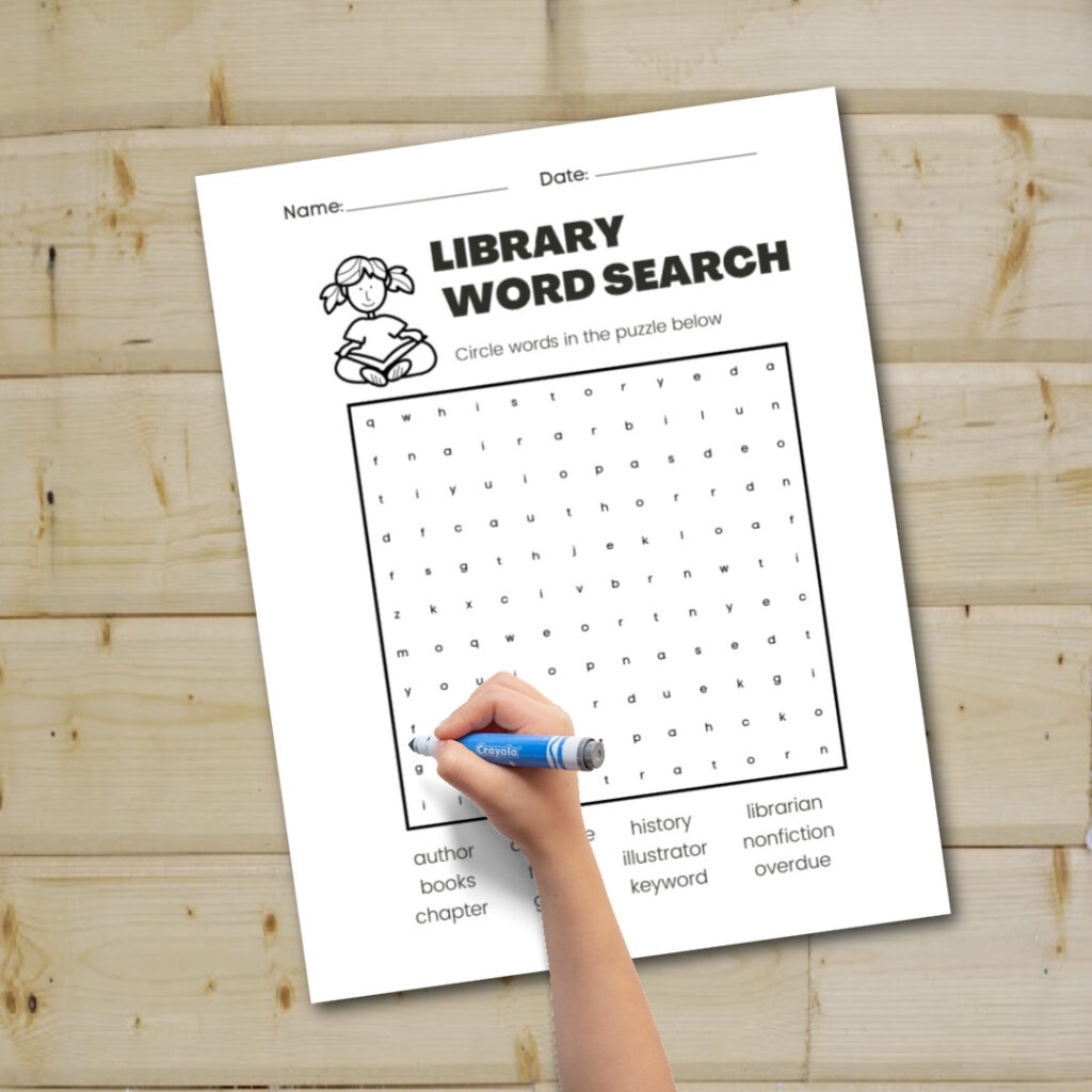 Free Printable Library Word Search For Kids Free Printable Library Word Search For Kids