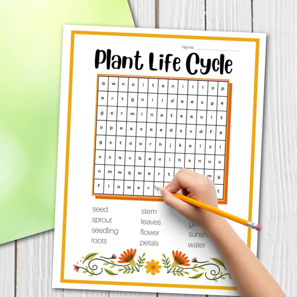 Free Printable Plant Life Cycle Word Search For Kids Free Printable Plant Life Cycle Word Search For Kids