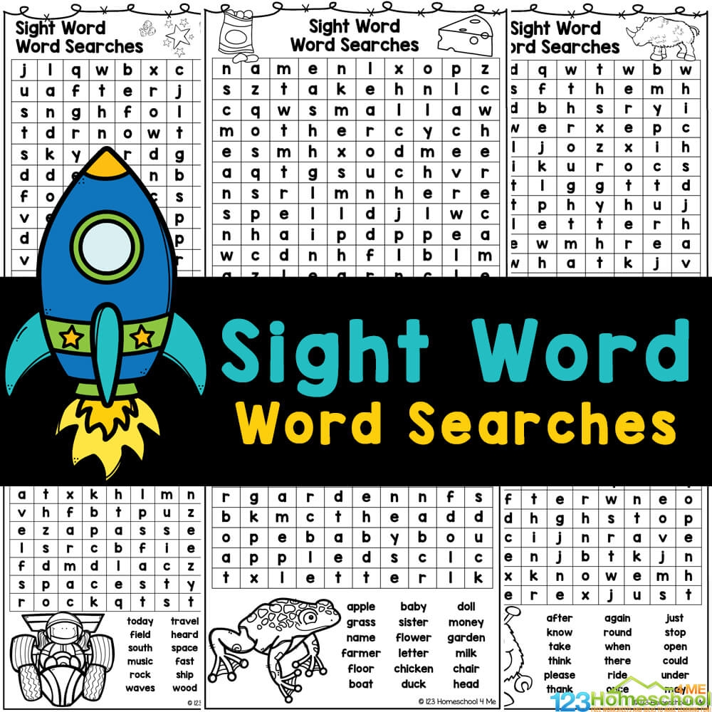 Printable Sight Word Search Kindergarten